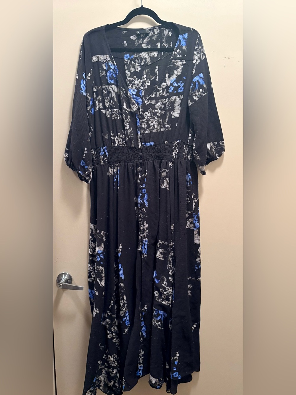 City Chic Black and Gray Floral Dress